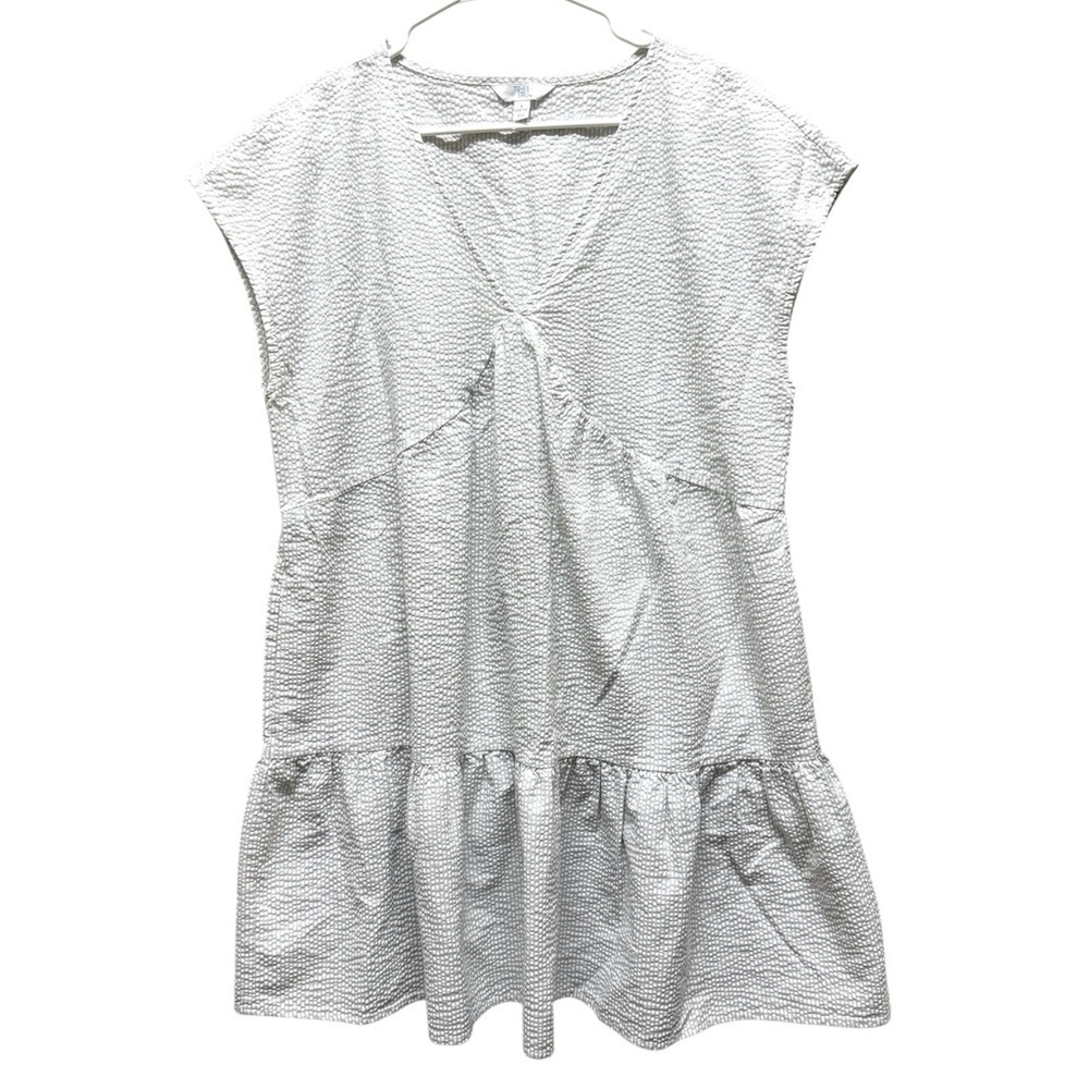 2/$15 Time and Tru - Light Blue & White Textured Striped Mini Dress Size Large